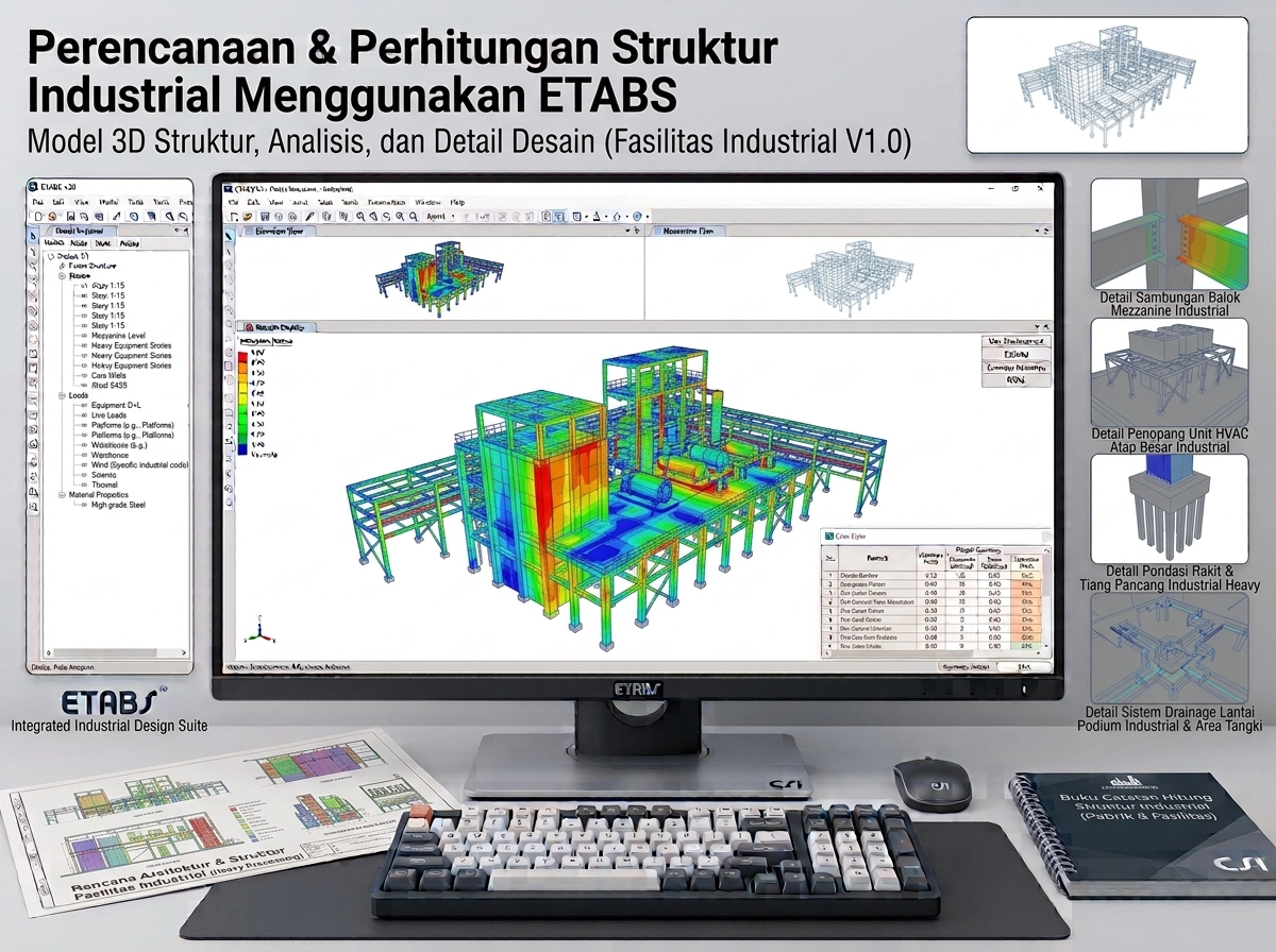 Ilustrasi struktur bangunan industrial