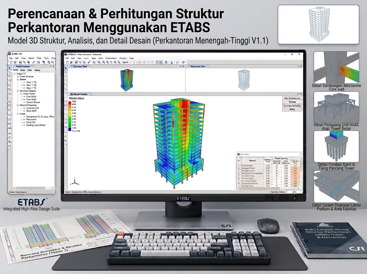 Ilustrasi struktur gedung perkantoran