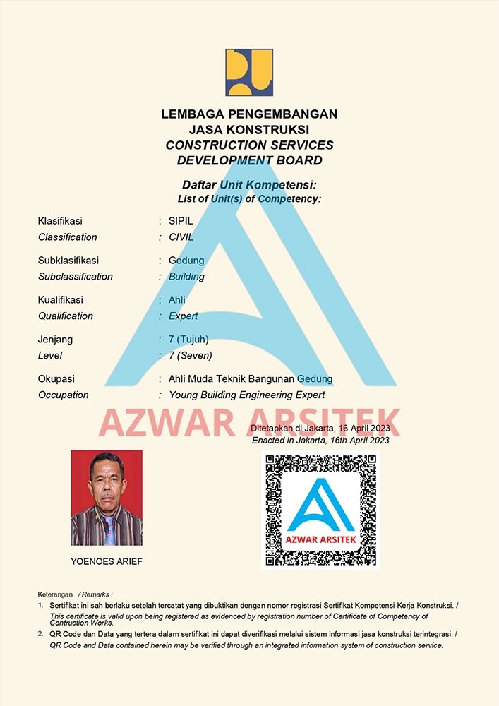 Placeholder portrait dokumen sertifikasi kedua Yoenoes Arief